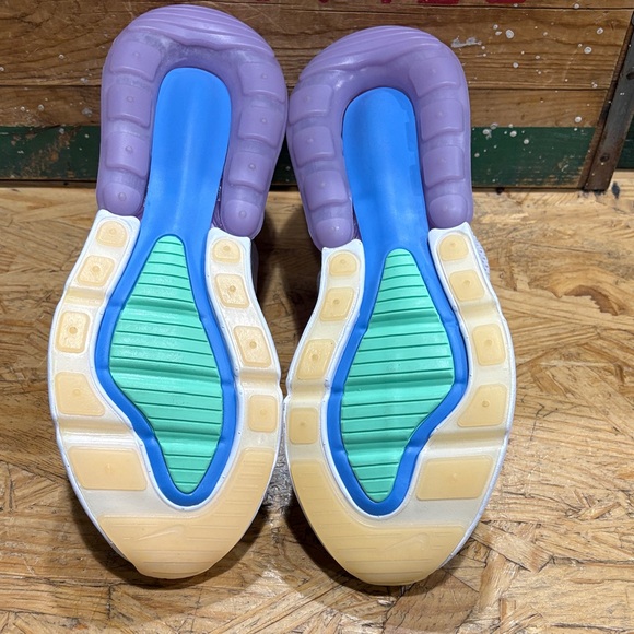 Nike Air Max 270 White with Blue and Purple Accents - Picture 4 of 6